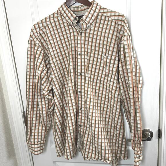 Ariat Button Down Vented Long Sleeve Men’s XL Shirt Checkered Pocket Western - Picture 1 of 16